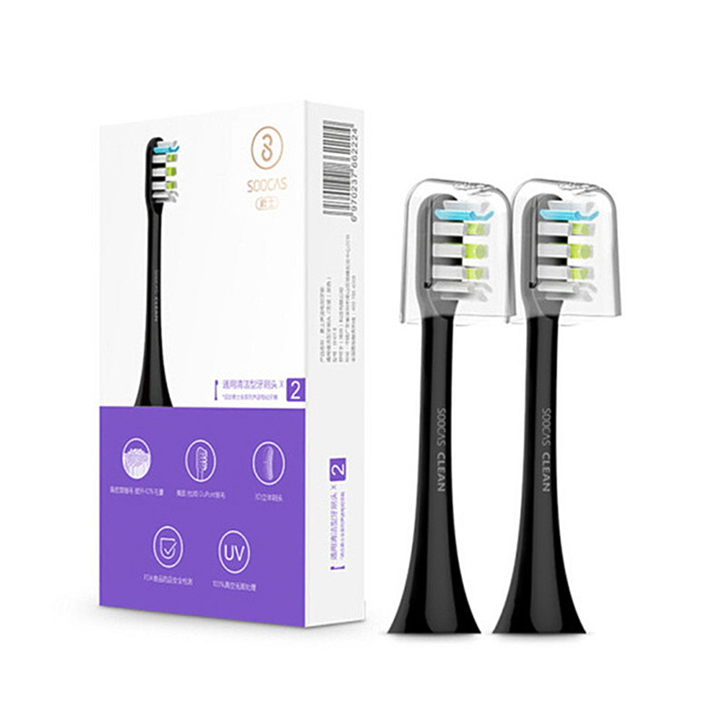 фото Насадка для зубной щетки soocas electric sonic toothbrush x1 / x3 black 2 шт