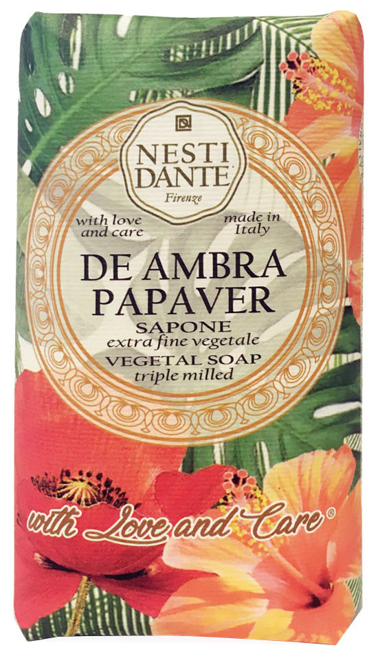 фото Косметическое мыло nesti dante de ambra papaver vegetal soap 250 г