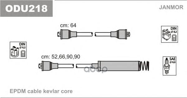 фото Комплект проводов зажигания janmor odu218