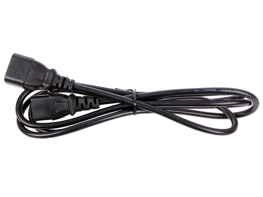 Кабель Telecom IEC 320 C13-IEC 320 C14, M-F 1,8м Black (TE001-CU0.75-1.8M)