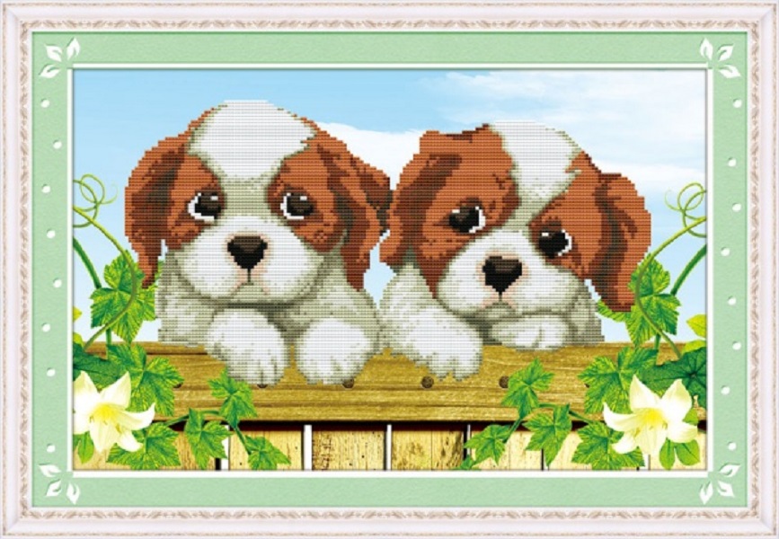 Мозаичная картина Милые щенки 80049