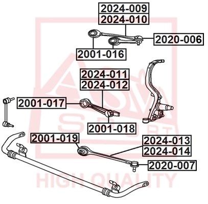 

Сайлентблок рычага подвески Asva 2001-016