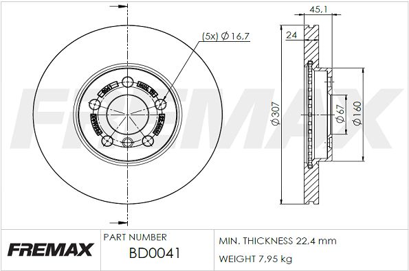 

Тормозной диск FREMAX BD-0041