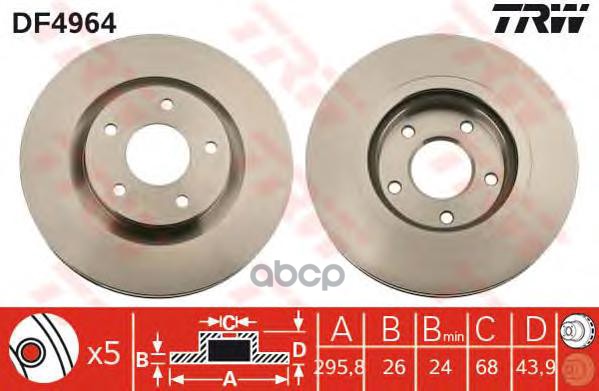 фото Тормозной диск trw/lucas df4964