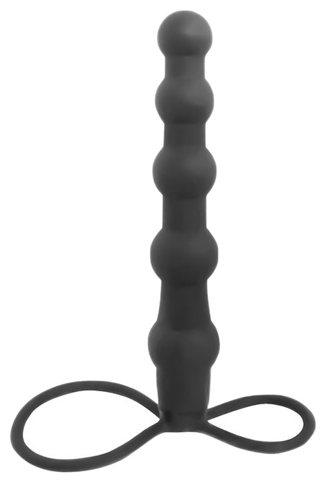 Черная ёлочка-насадка для двойного проникновения Mojo Bumpy 15 см