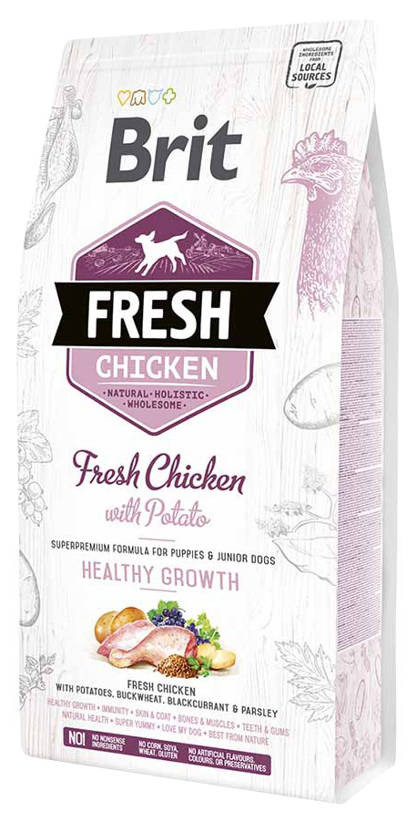 

Сухой корм для щенков Brit Fresh Healthy Growth, курица, картофель, 2,5кг, Fresh Healthy Growth