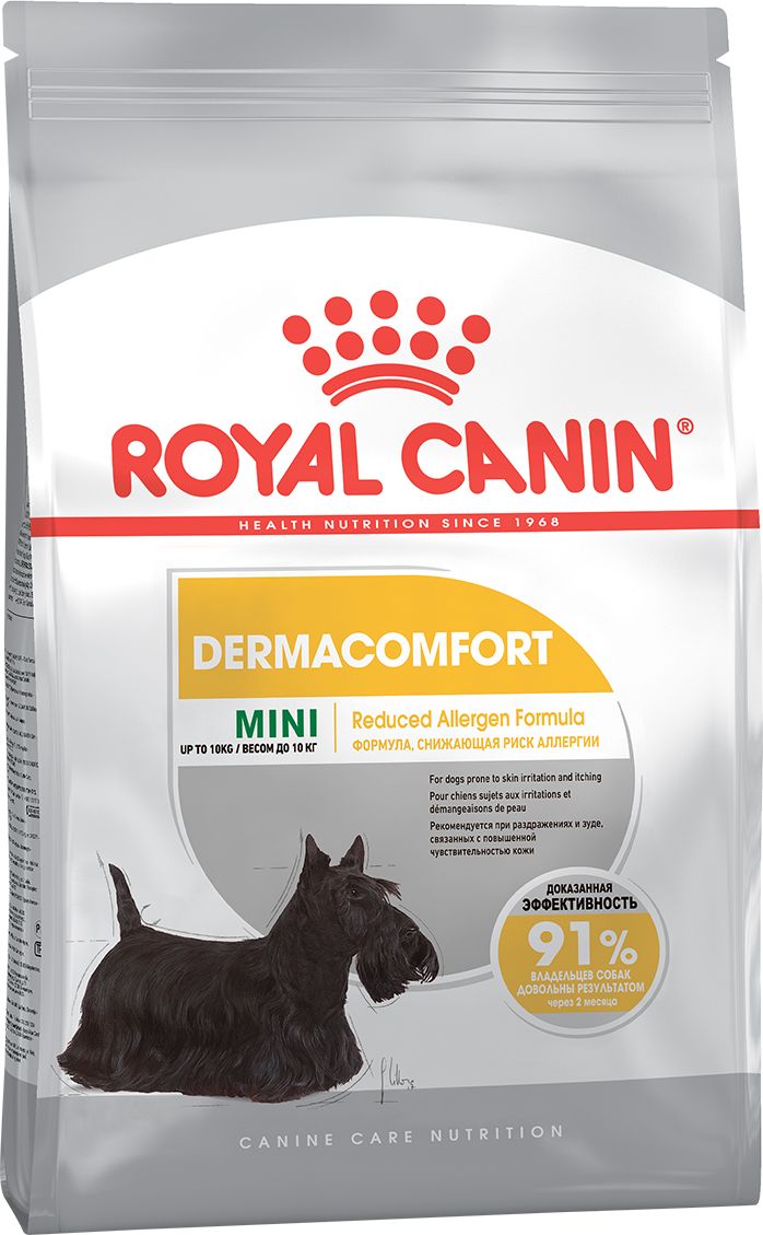 фото Сухой корм для собак royal canin dermacomfort mini, мясо, 3кг