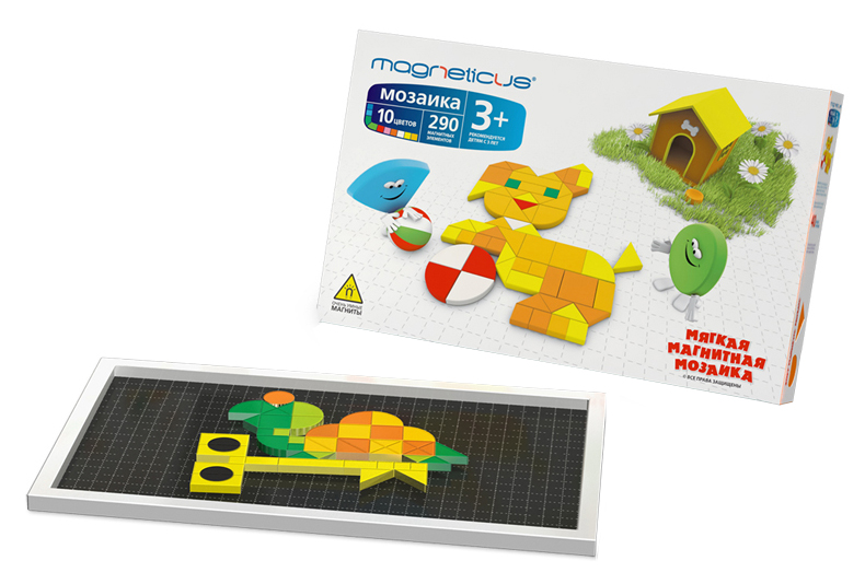 

Мозаика MAGNETICUS 3+, 290 элементов / 10 цветов / 40 этюдов MM-290, MM-290