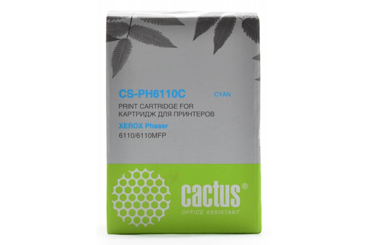 

Тонер-картридж для лазерного принтера CACTUS CS-PH6110C голубой, совместимый, CS-PH6110C