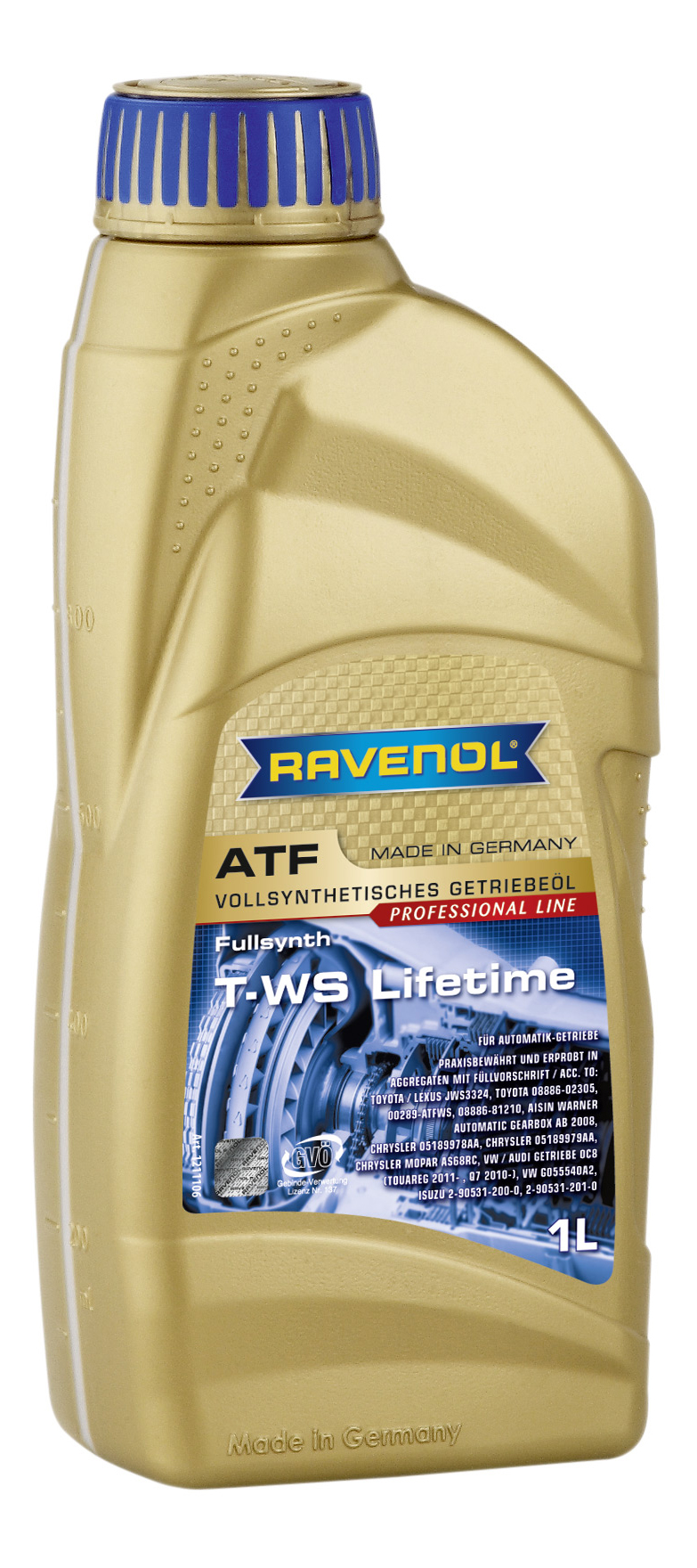 фото Трансмиссионное масло ravenol atf t-ws lifetime 1л 1211106-001-01-999