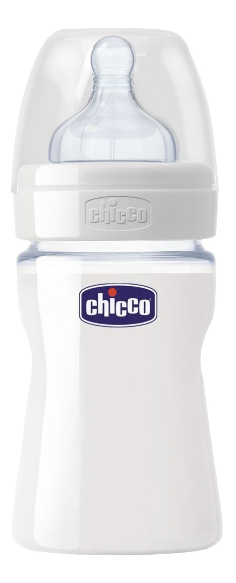 фото Детская бутылочка chicco well-being glass силикон соска с 0 мес 150 мл