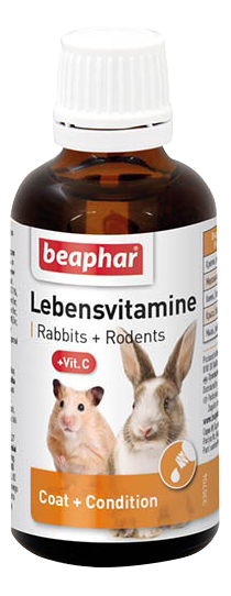 фото Витаминный комплекс для кроликов и хомяков beaphar lebensvitamine, 50 мл