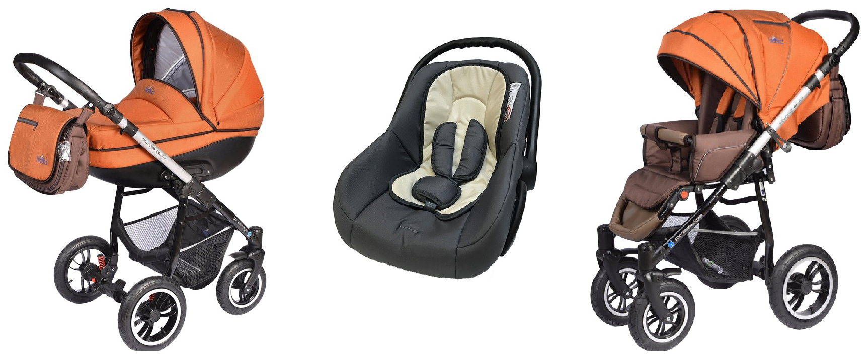 

Коляска 3 в 1 Noordline Оlivia Alu Orange, Оlivia Alu