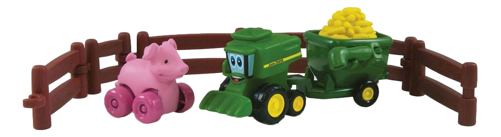 фото Игровой набор приключения трактора джонни и поросенка на ферме tomy 37722-3