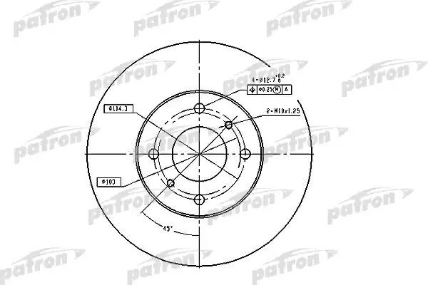 фото Тормозной диск patron pbd4169