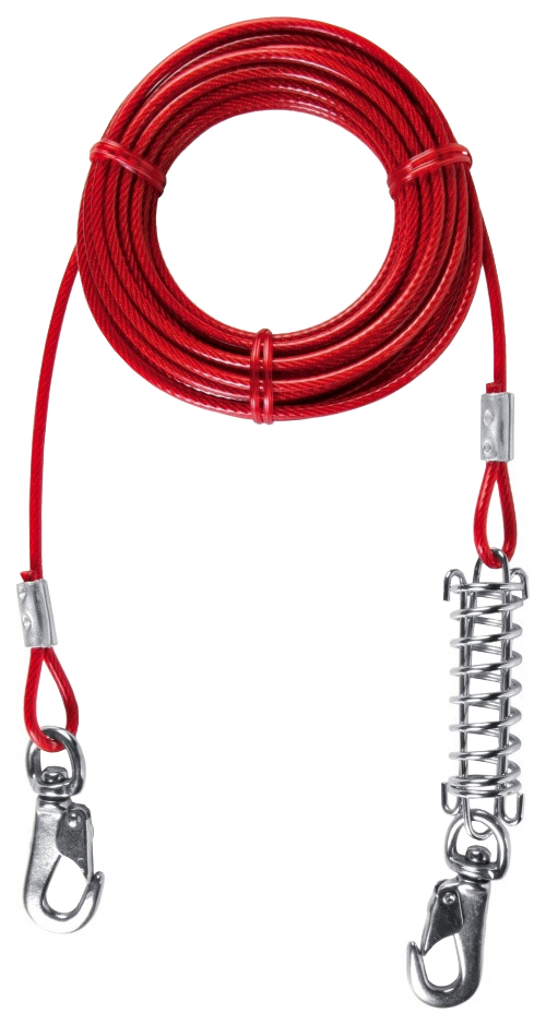 фото Поводок для собак trixie tie out cable 8 м красный 15939