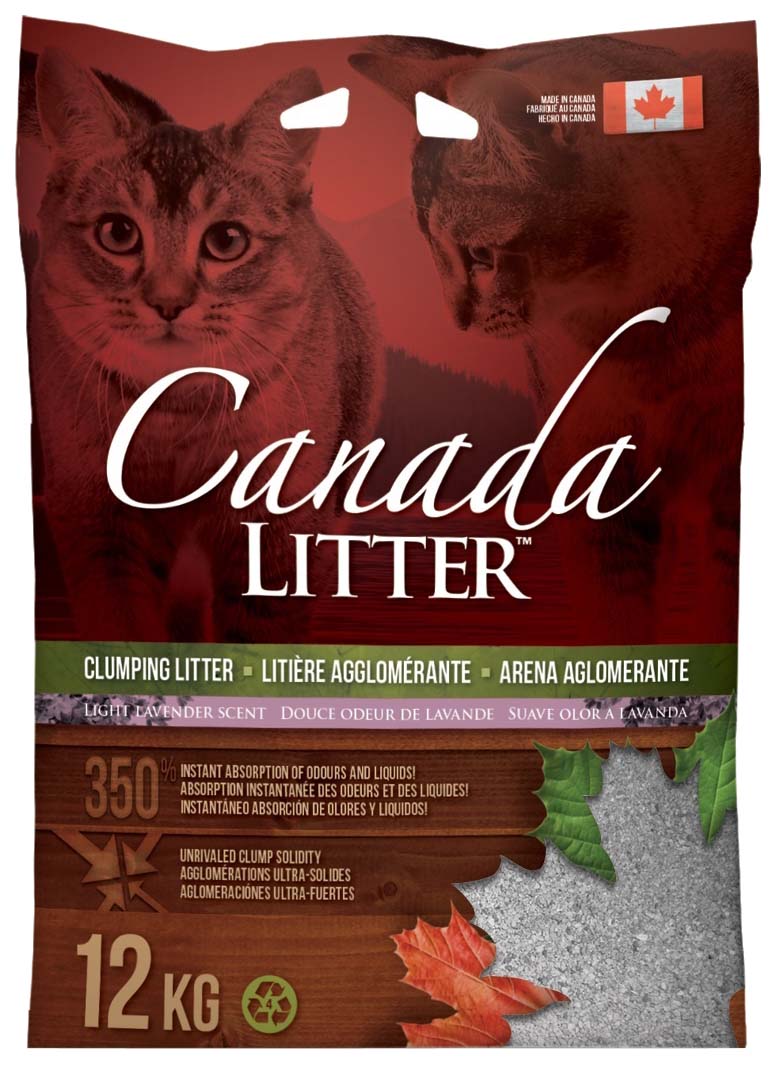 фото Комкующийся наполнитель для кошек canada litter запах на замке бентонитовый, лаванда, 12кг