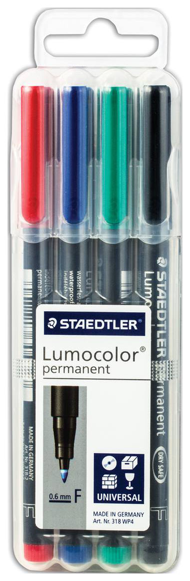 фото Набор перманентных маркеров staedtler lumocolor 4 цвета