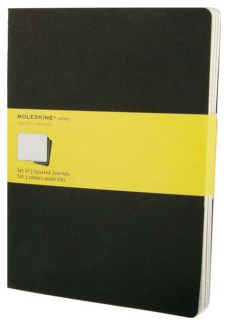 фото Набор 3 блокнота moleskine cahier journal xl, цвет черный, в клетку