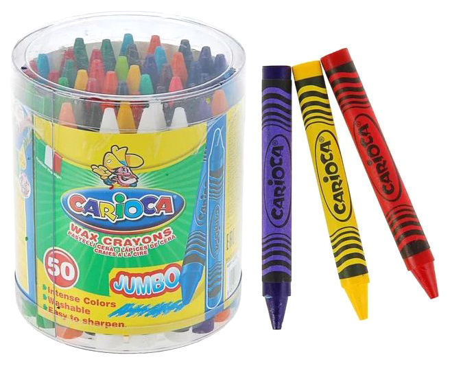 фото Набор крупных восковых мелков carioca wax crayons maxi 50 шт