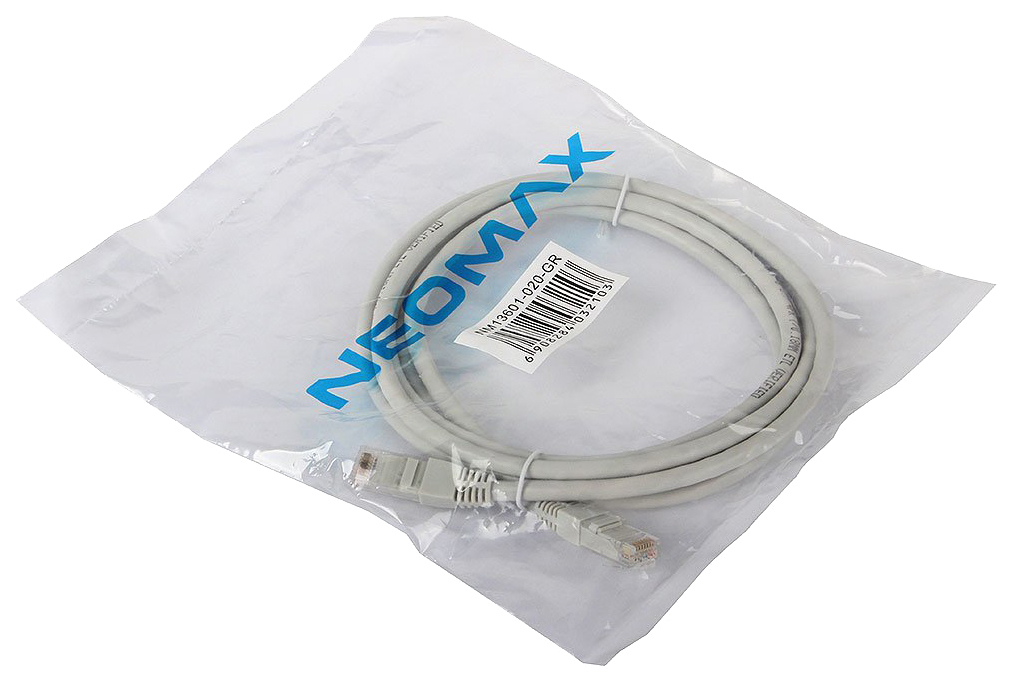 фото Кабель neomax rj45-rj45, m-m 2м grey (nm13601-020-gr)