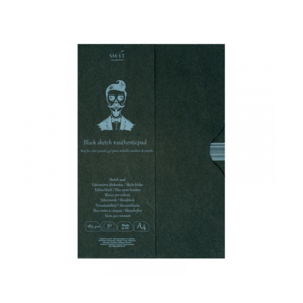 

Альбом в папке для эскизов Smiltainis Authentic Black, А4, 30 л