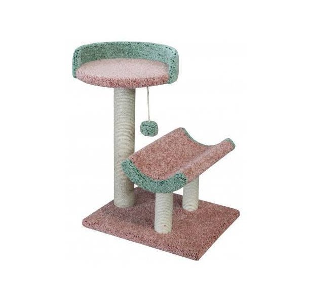Комплекс для кошек Пушок Кука, розовый с зеленым, 60 х 40 х 75 см