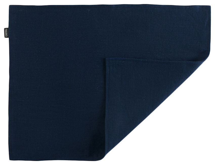 Двухсторонняя салфетка под приборы из умягченного льна темно-синего цвета Essential 35х45