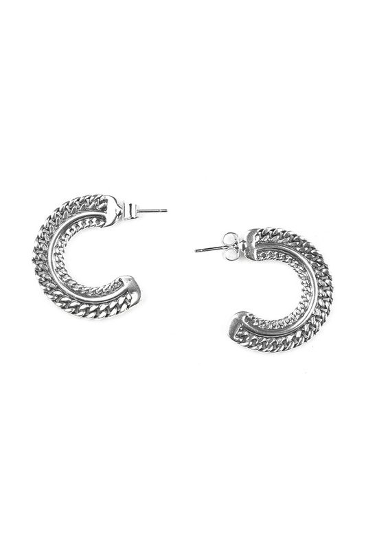 

Серьги женские ORI TAO OT-12-29063 серебристые, OT-12-29063