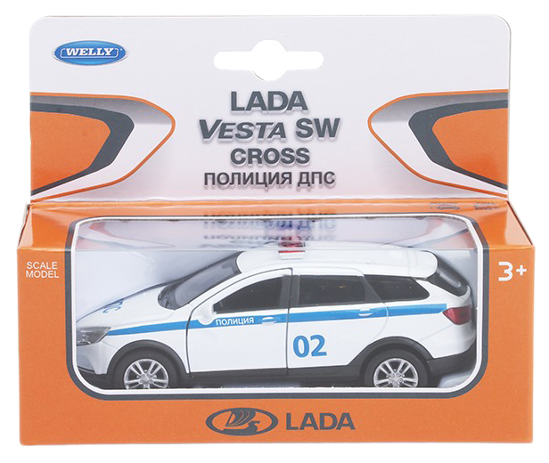 

Welly 43763PB Велли Модель машины 1:34-39 LADA VESTA SW CROSS Полиция ДПС, Белый;синий