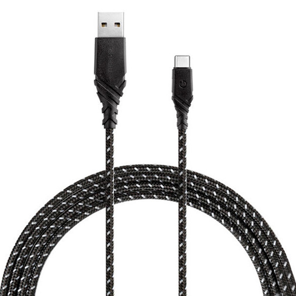 фото Кабель energea nyloglitz usb-c — usb-a (2.0) 1.5 м чёрный