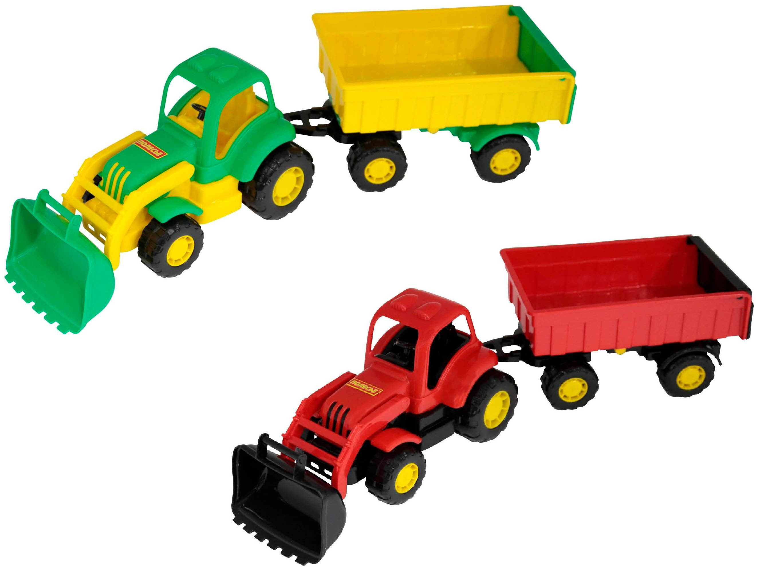 Трактор Полесье Крепыш №1 с прицепом и ковшом 51,3х13х14, в ассортименте развивающая игрушка полесье крепыш трактор с прицепом 2
