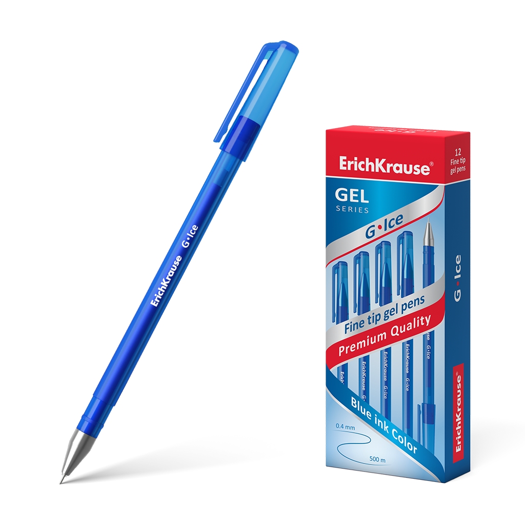 Набор ручек гелевых ErichKrause G-Ice 39003, синяя, 0,5 мм, 12 шт.