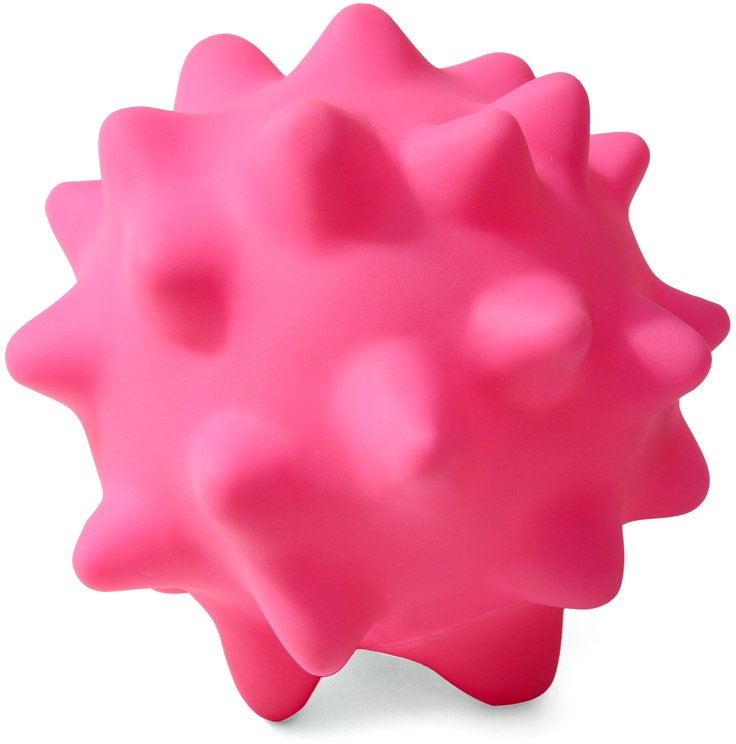 фото Жевательная игрушка для собак triol мяч массажный с шипами из винила, розовый, 6,5 см