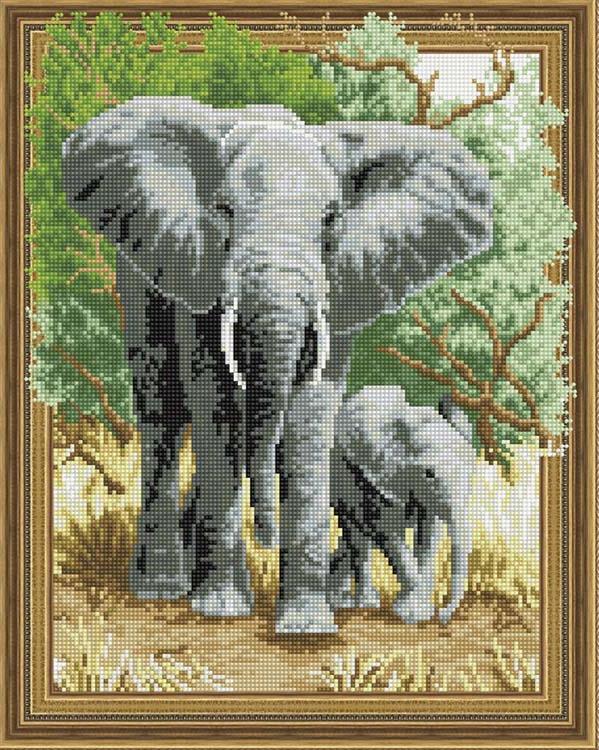

Алмазная вышивка Painting Diamond Слоны, 40x50 см, Слоны