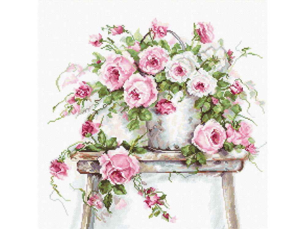 фото Набор для вышивания luca-s розы на табурете