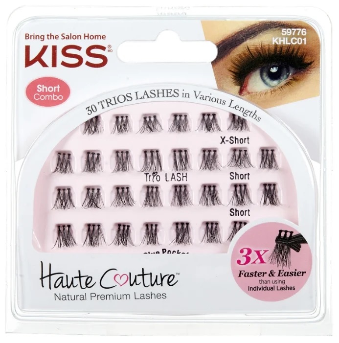 Накладные ресницы KISS Haute Couture Trio Lashes 30 шт 12-574 накладные ресницы безузелковые lyc микс 8 10 12 и 10 12 14 20d толщина 0 07мм 2 шт