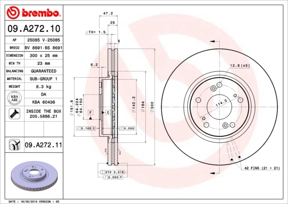 фото Тормозной диск brembo 09a27211