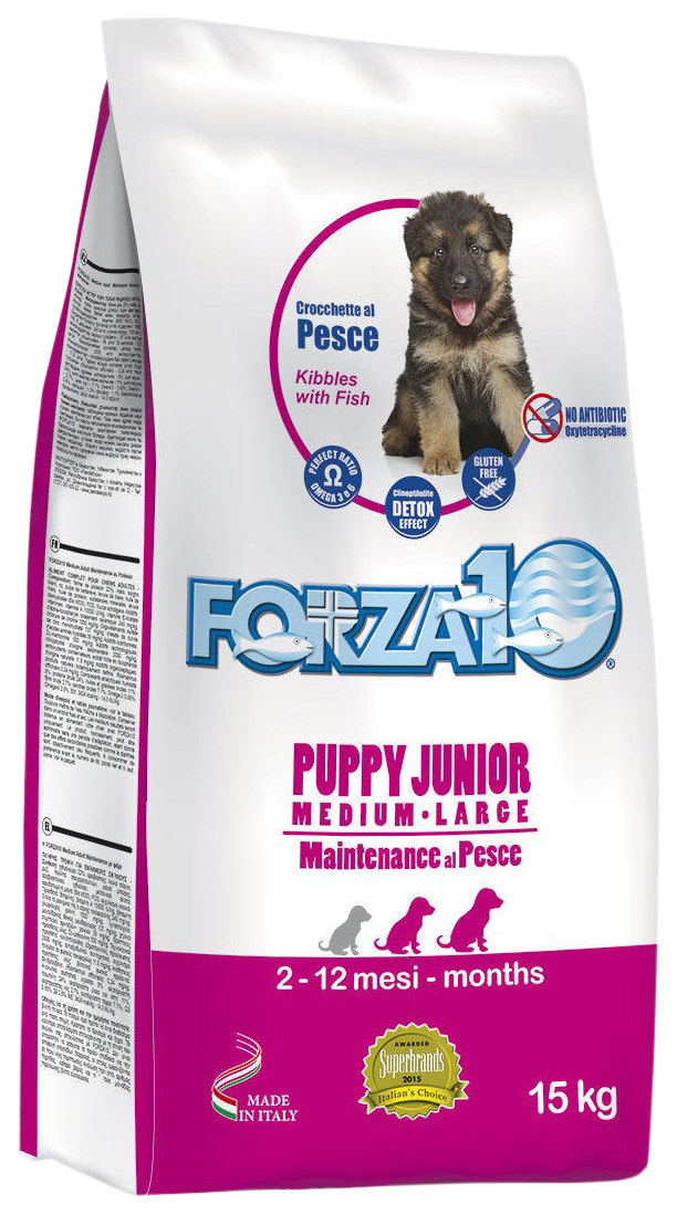 фото Сухой корм для щенков forza10 puppy junior medium/large, рыба, 15кг