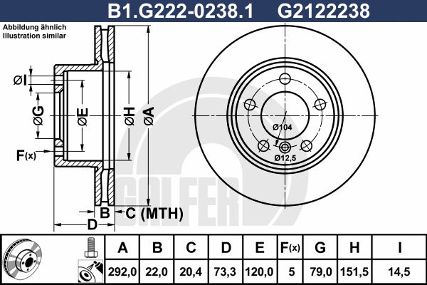 фото Тормозной диск galfer b1.g222-0238.1