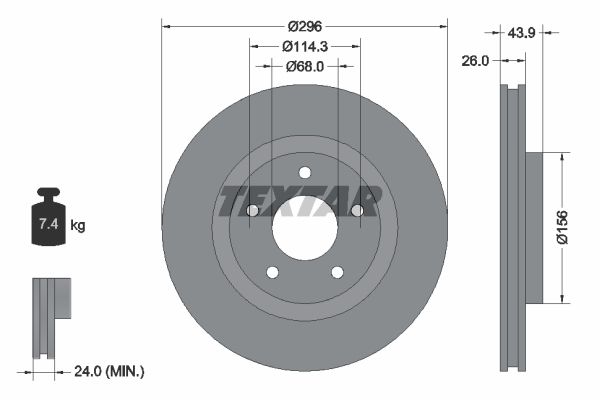 фото Тормозной диск textar 92167403