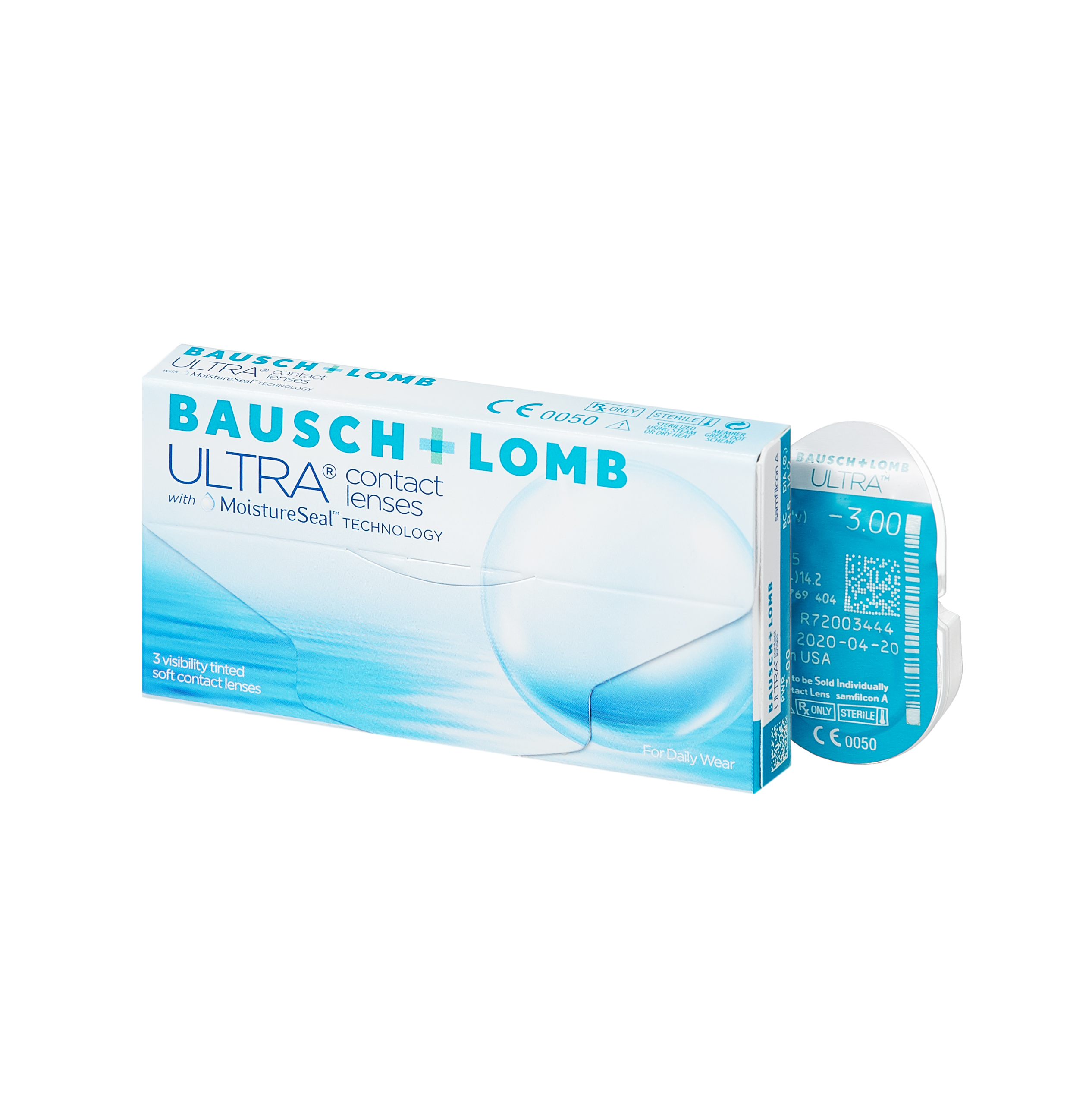 Контактные линзы Bausch + Lomb, Ultra, ежемесячные, -7.50 8.5, 3 шт