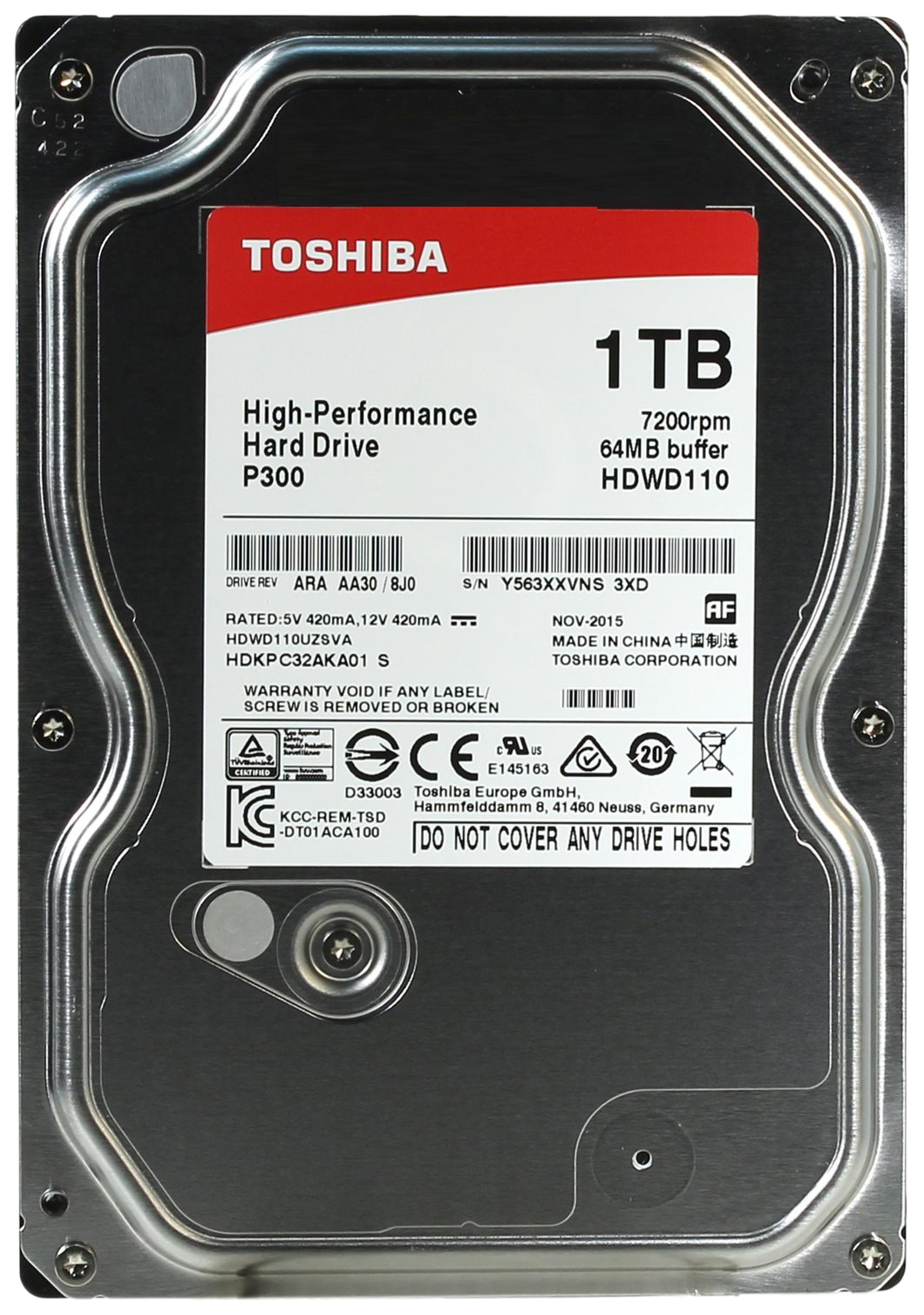 фото Жесткий диск toshiba p300 1тб (hdwd110uzsva)