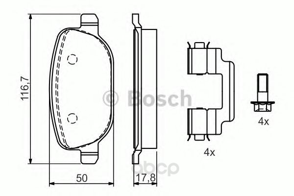 

Тормозные колодки дисковые BOSCH 0986424775