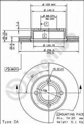 фото Тормозной диск brembo задний для 09571010