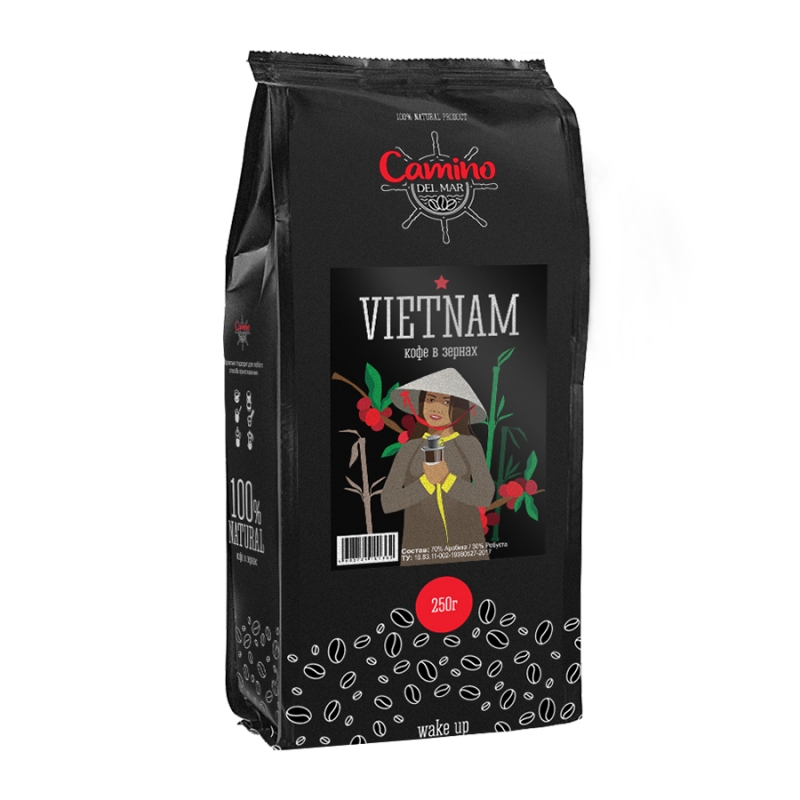 

Кофе зерновой Camino del Mar Vietnam 250 г