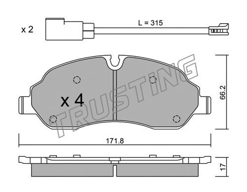 

Тормозные колодки TRUSTING дисковые 10560