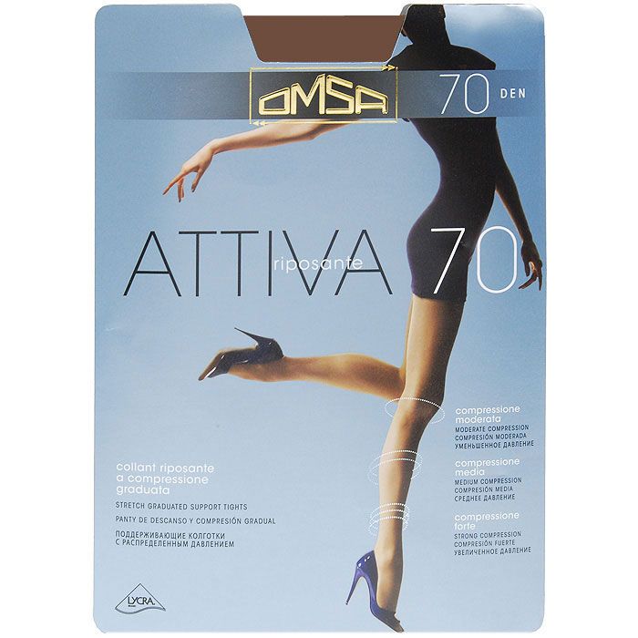 Колготки женские Omsa ATTIVA коричневые 3 (M)