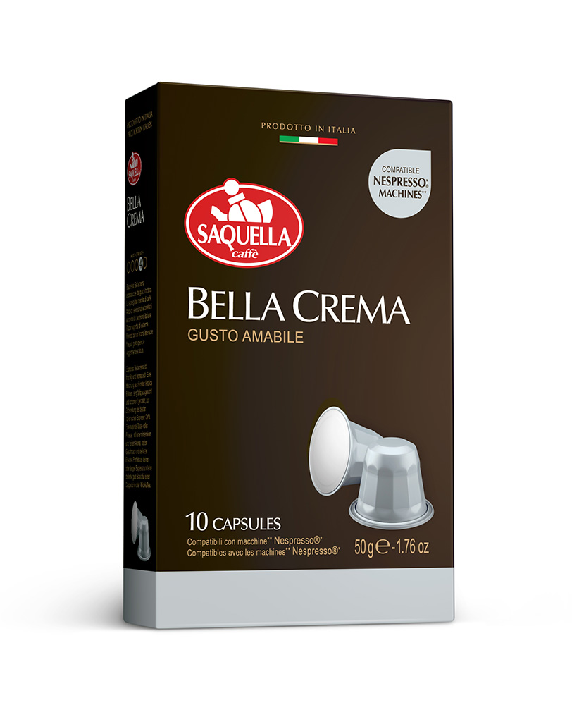 Капсулы Saquella bar Italia Bella Crema для кофемашин Nespresso 10 капсул