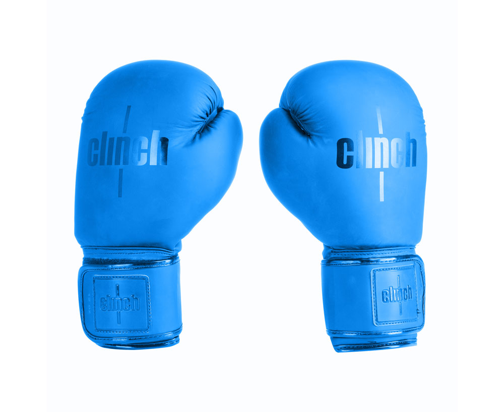Боксерские перчатки Clinch Mist синие, 10 унций